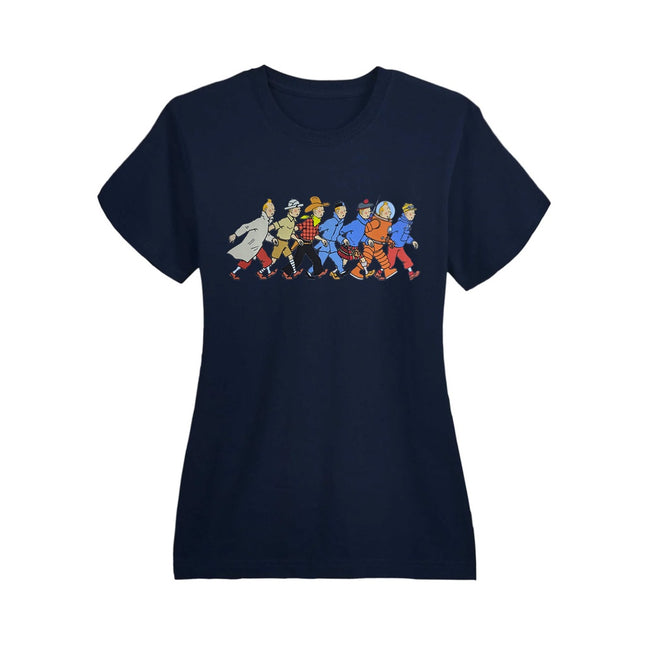 CAMISETA AZUL MUJER TINTIN PERSONAJES TALLA M