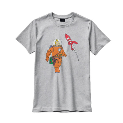 CAMISETA GRIS HOMBRE TINTIN ASTRONAUTA TALLA M