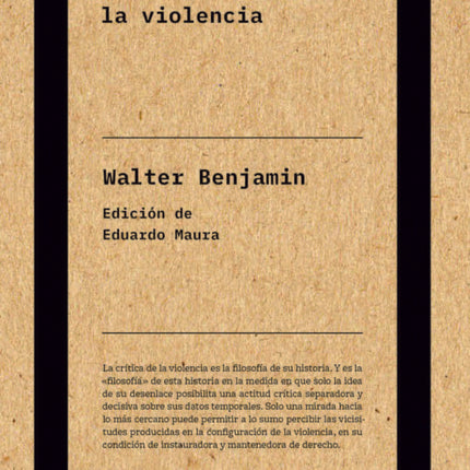 CRITICA DE LA VIOLENCIA | WALTER BENJAMIN