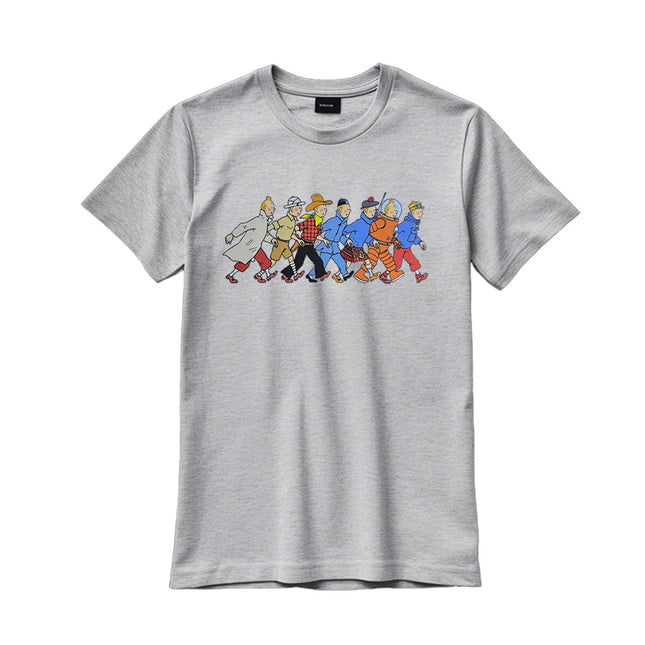 CAMISETA GRIS HOMBRE TINTIN PERSONAJES TALLA S