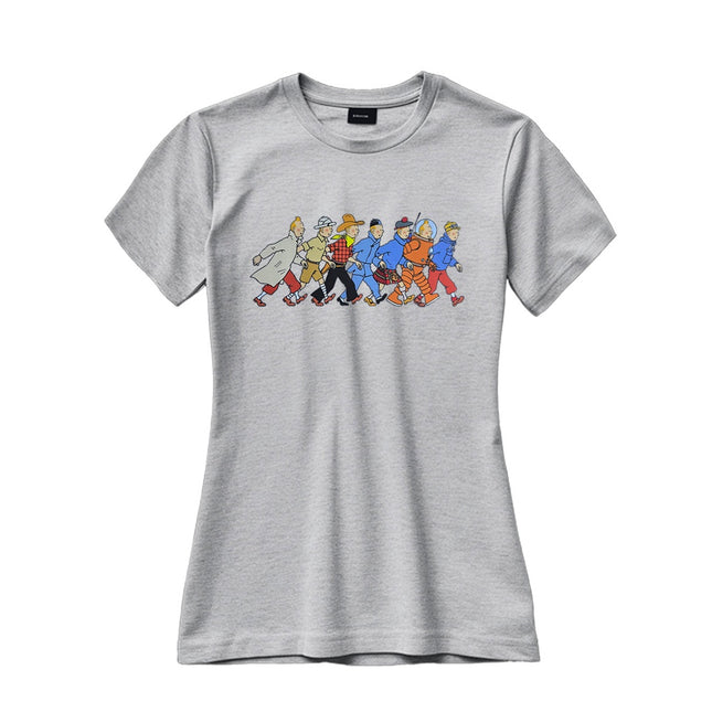 CAMISETA GRIS MUJER TINTIN PERSONAJES TALLA M
