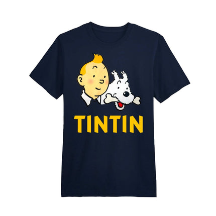 CAMISETA AZUL HOMBRE TINTIN LOGO TALLA S