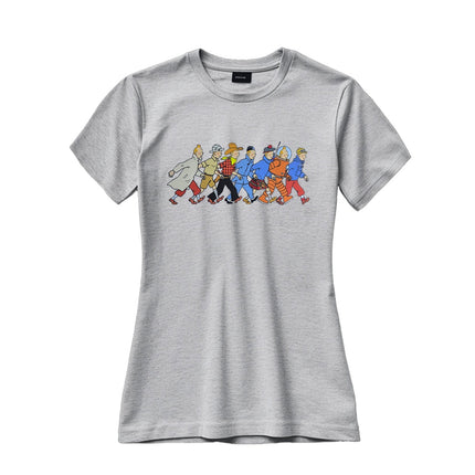 CAMISETA GRIS MUJER TINTIN PERSONAJES TALLA L