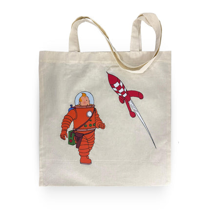 BOLSA TELA ESTAMPADA TINTIN ASTRONAUTA