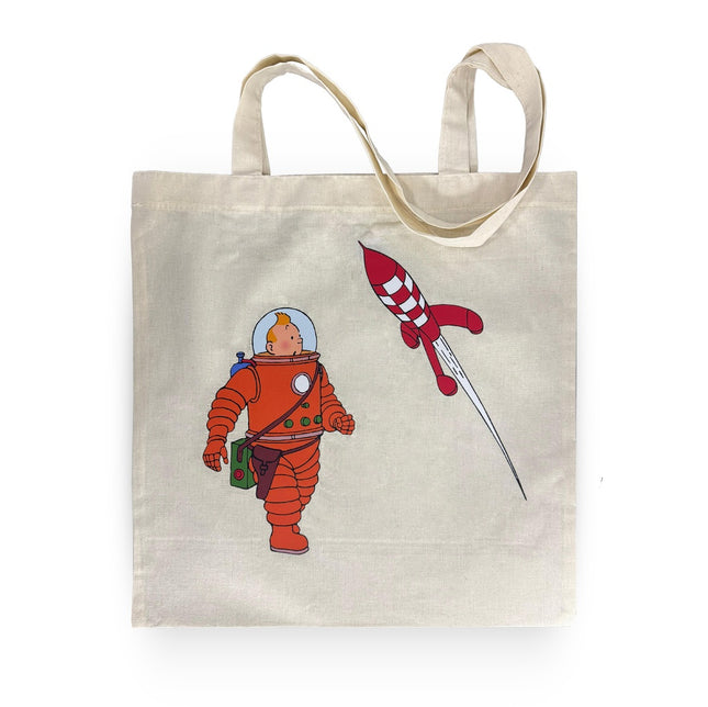 BOLSA TELA ESTAMPADA TINTIN ASTRONAUTA