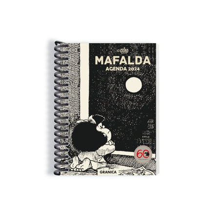 AGENDA MAFALDA DIA POR PAGINA 2024 NEGRA | QUINO