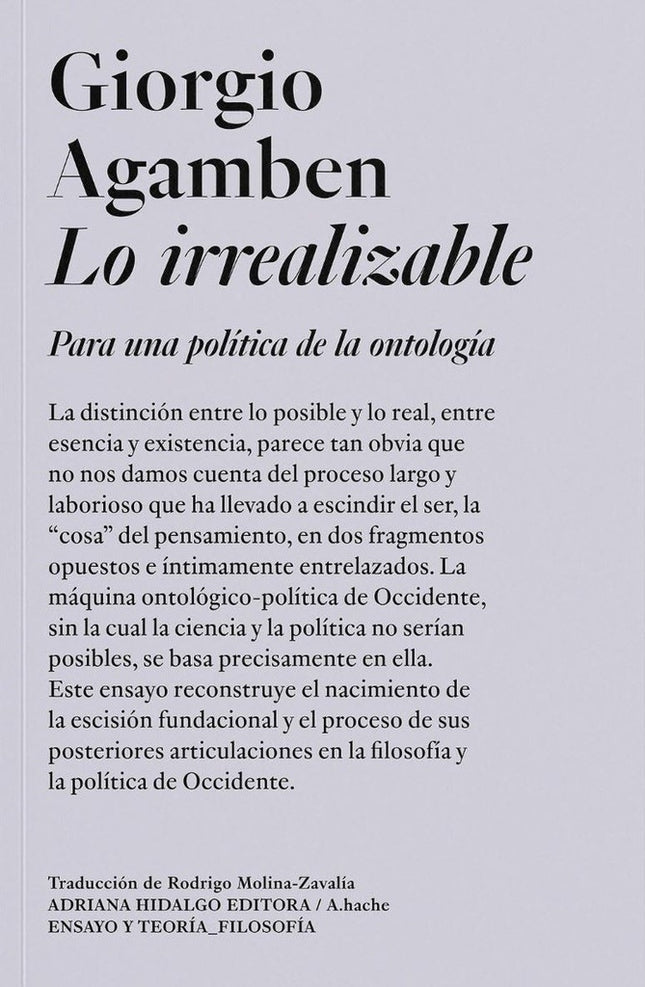LO IRREALIZABLE | GIORGIO AGAMBEN