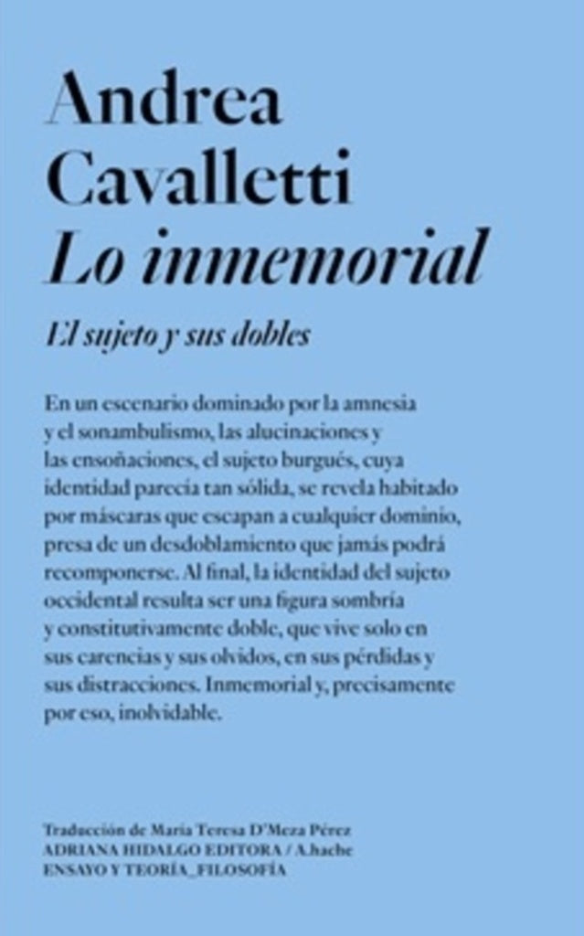 LO INMEMORIAL | ANDREA CAVALLETTI