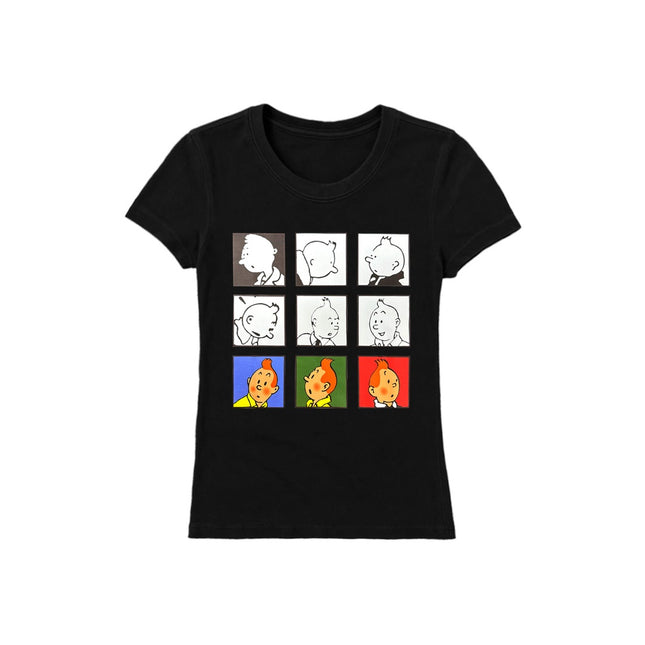 CAMISETA NEGRA NIÑO TINTIN EVOLUCION TALLA 4