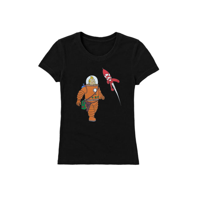 CAMISETA NEGRA NIÑO TINTIN ASTRONAUTA TALLA 4