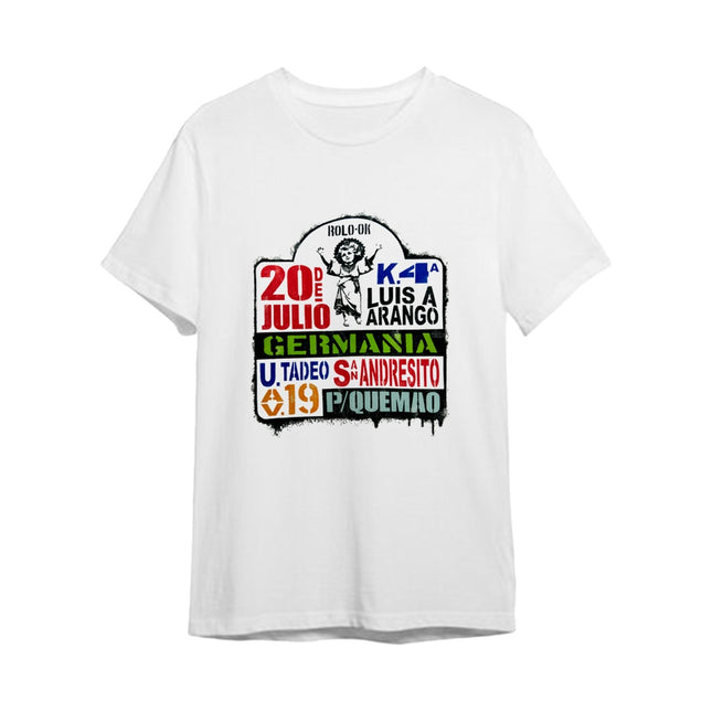 CAMISETA BLANCA TABLA DE BUSETA TALLA M