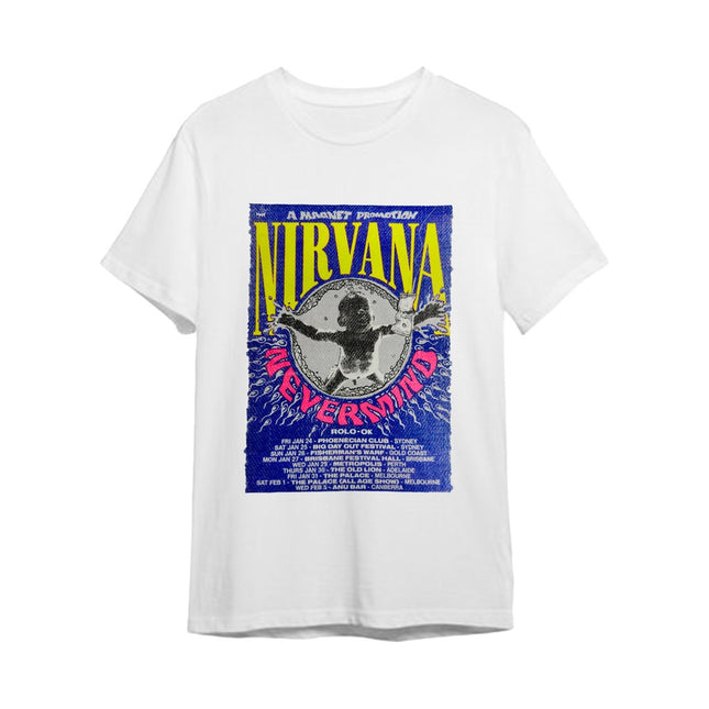 CAMISETA BLANCA NIRVANA NEVERMIND TALLA L