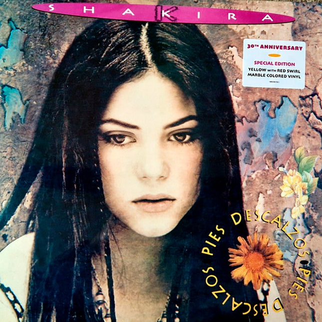PIES DESCALZOS ESPECIAL EDITION (YELLOW WITH RED SWIRL MARBLE VINYL) | SHAKIRA