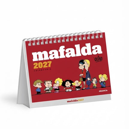 CALENDARIO DE ESCRITORIO MENSUAL MAFALDA 2027 ROJO | QUINO
