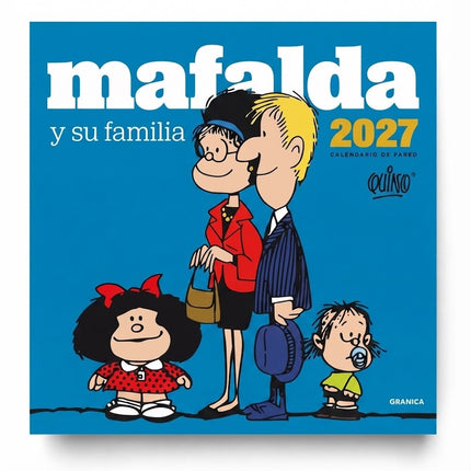 CALENDARIO DE PARED MAFALDA FAMILIA 2027 AZUL | QUINO